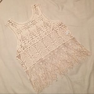 Knit croptop with tassels